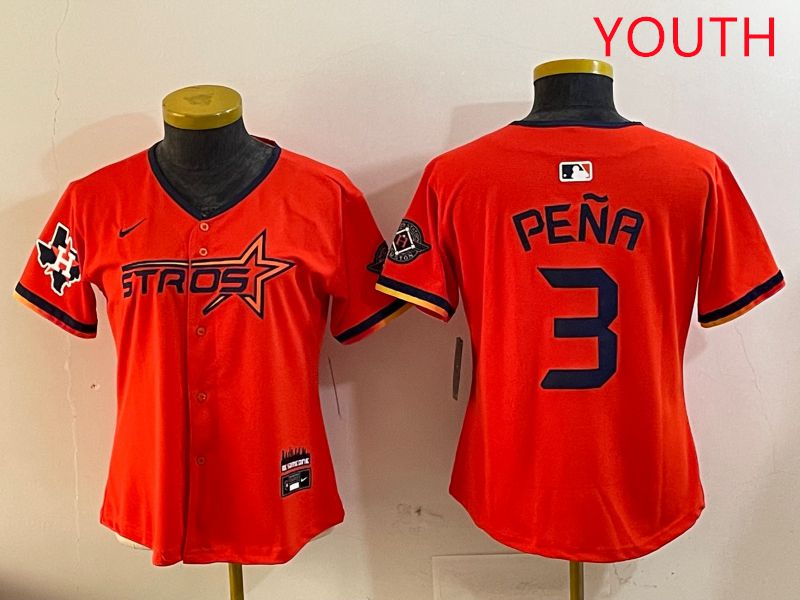 Youth Houston Astros Blank 3 Pena Three generations Joint Name 2025 Nike MLB Jersey style 4